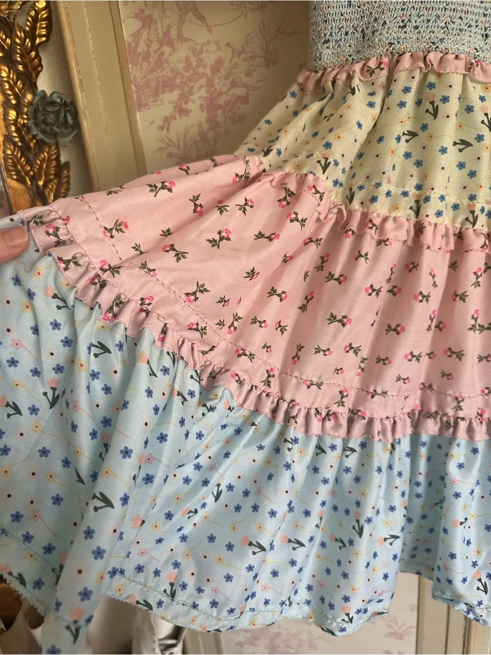 Ivy City Co Emily patchwork floral dress Mini